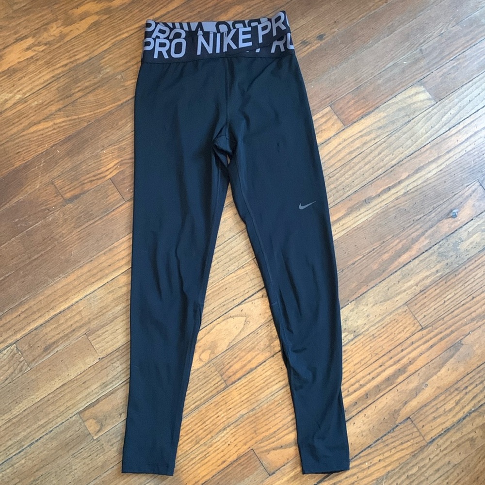 Nike Pro Leggings Crossover Band Black Size Small
